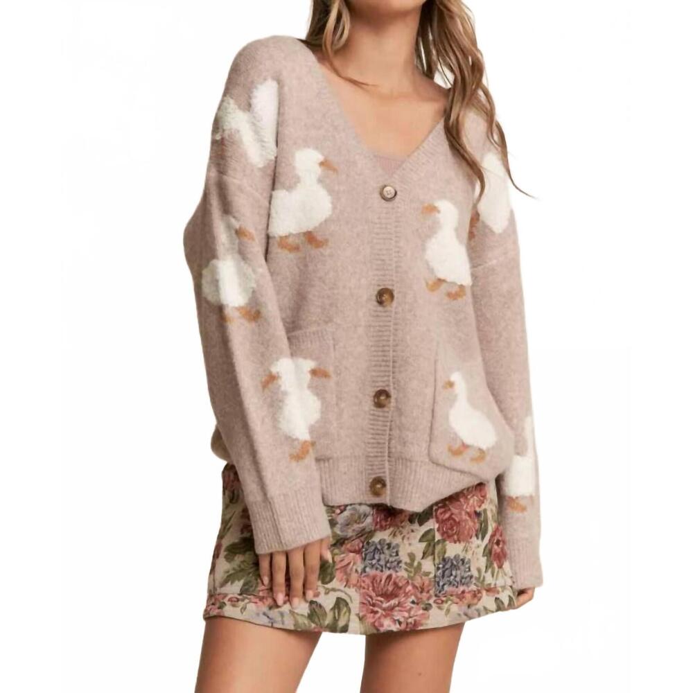 NEW J.NNA della duck vintage knit cardigan in beige